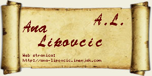 Ana Lipovčić vizit kartica